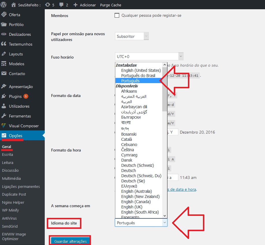 Como funciona a tradução no WordPress