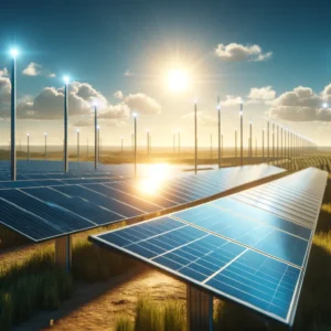 uma imagem realista de placas solares - beneficios da energia solar